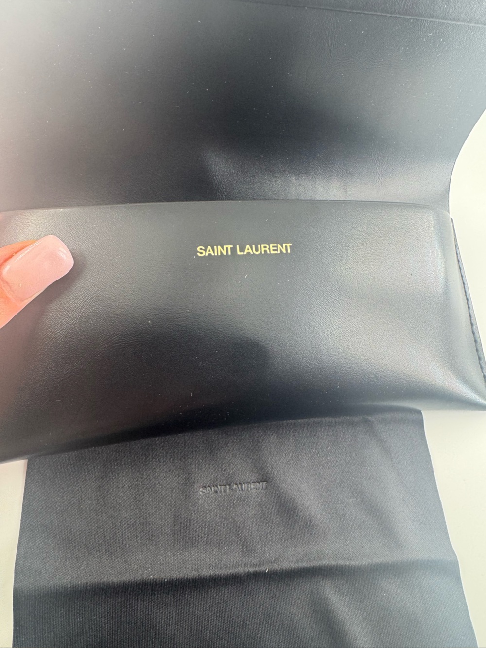 YSL Black Case w/ Dust Cloth NEW Saint Laurent Paris YSL
